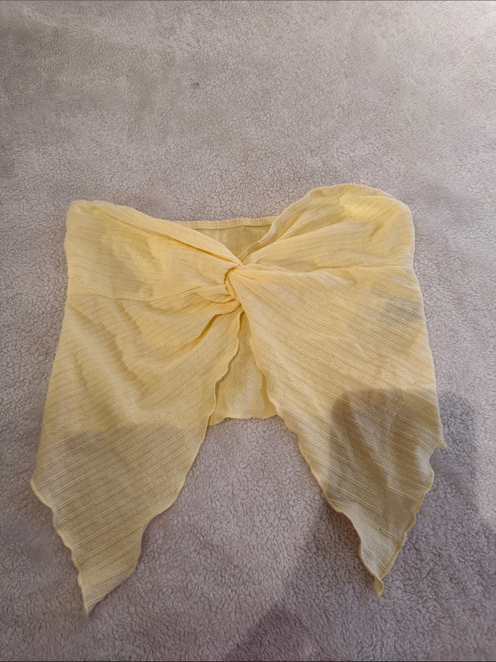Yellow Twist Front Bandeau Top